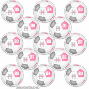 Sticker joueur de football individuel rose