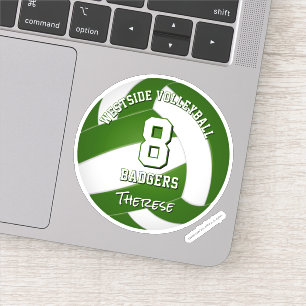 Sticker joueur de volley-ball couleur vert