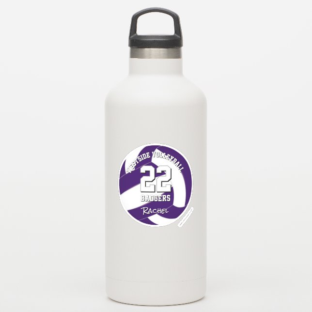 Sticker joueur de volley-ball violet (Gourde)