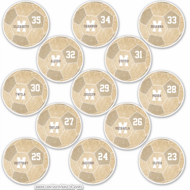 sticker joueur individuel de football blanc or mig (Devant)