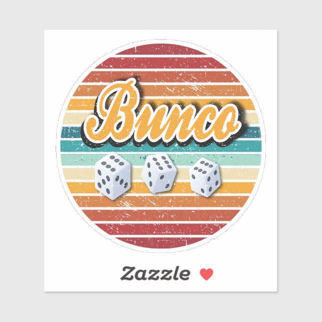Sticker Joueur Retro Vintage Dice Bunco (Feuille)