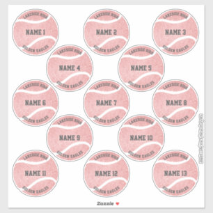 Sticker joueurs personnalisés rose girly noms ensemble de 