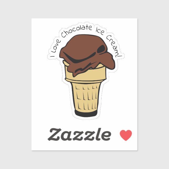 Sticker Jour de la crème glacée au chocolat (Feuille)