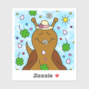 Sticker Jour de la Saint Patrick d'escargot mignon Stick
