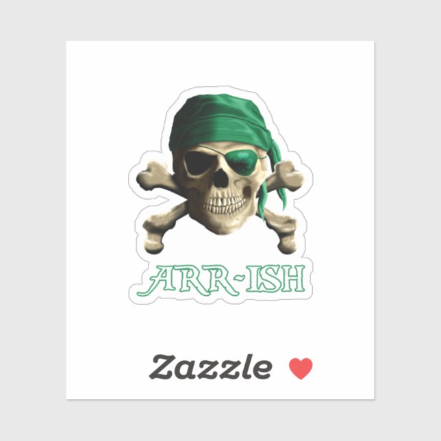 Sticker Jour de l'Arrish Funny Irlandais Pirate Saint Patr (Feuille)