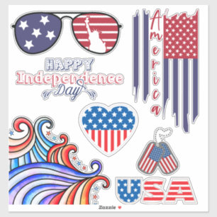 Sticker Jour de l'Indépendance Jeu patriotique
