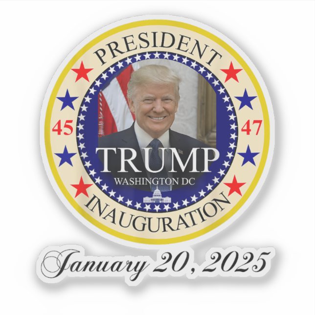 Sticker Jour de l'investiture du président Donald Trump 20 (Devant)