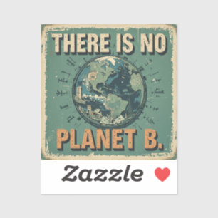 Sticker Jour des terres vintage - "Il n'y a pas de planète