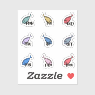 Sticker Jour poissons colorés
