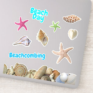 Sticker Journée de plage Coquillages Étoiles de mer Scrapb