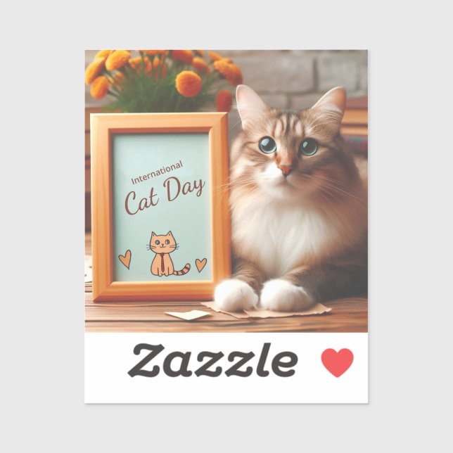 Sticker Journée internationale du chat (Feuille)