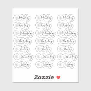 Sticker Jours de la semaine Planificateur de la coupe-neig