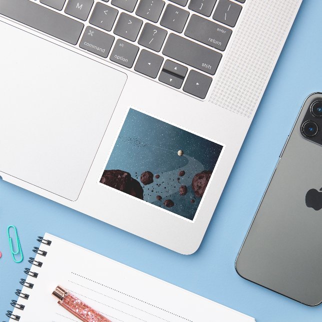 Sticker Jovian Trojans Astéroïdes. (Ordinateur portable avec iPhone)