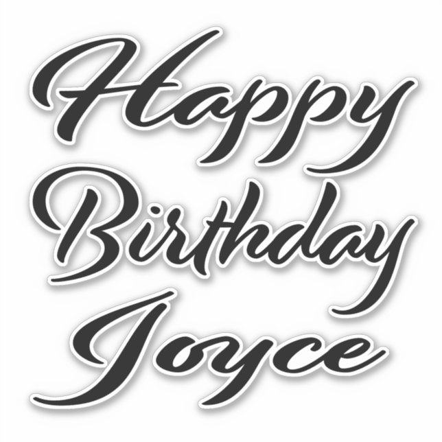 Sticker Joyce Nom Prénom Anniversaire de la Broderie noire (Devant)