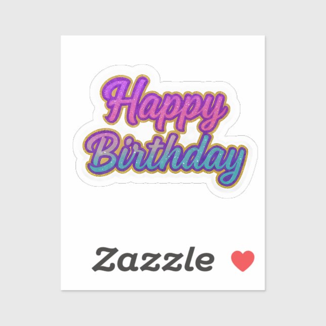 Sticker Joyeuse conception de typographie d'anniversaire e (Feuille)