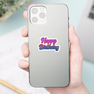 Sticker Joyeuse conception de typographie d'anniversaire e