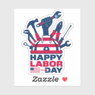 Sticker Joyeuse fête du Travail, vacances aux États-Unis