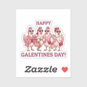 Sticker Joyeuse Galentines Day Chicken Squad Drôle Glam Po