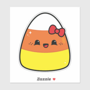 Sticker Joyeuse Kawaii Candy Corn Girl pour Halloween