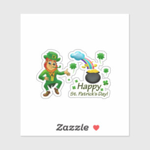 Sticker Joyeuse Saint-Patrick Lutins Arc-en-ciel 
