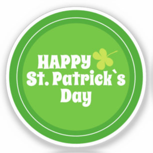 Sticker Joyeuse Saint Patrick`s day Green Lucky Shamrock