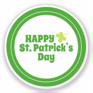 Sticker Joyeuse Saint Patrick`s day Green Lucky Shamrock