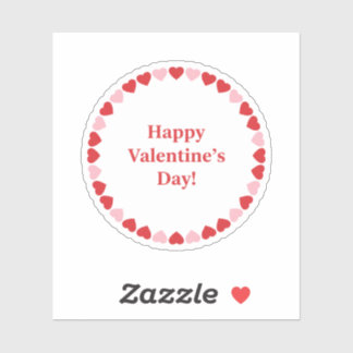 Sticker Joyeuse Saint-Valentin Classique Bordure de Cœur R