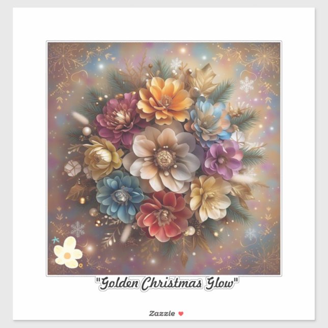 Sticker "Joyeuses fleurs de Noël" (Feuille)