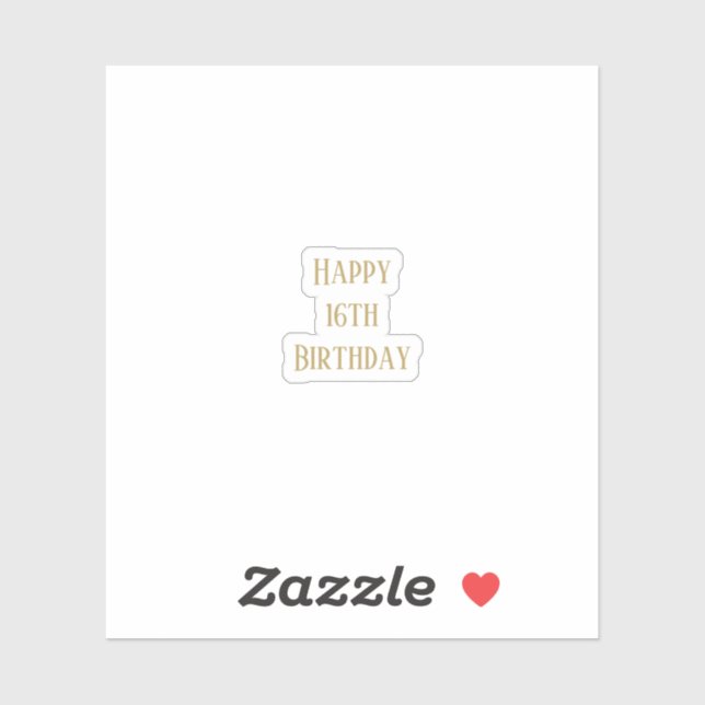 Sticker Joyeux 16e anniversaire Seteen Custom Age couleur  (Feuille)