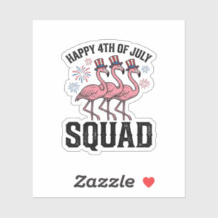 Sticker Joyeux 4 juillet Flamingo Squad Vector Design_1