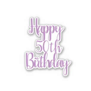Sticker Joyeux 50e anniversaire Lavender Fabulous Elegant 