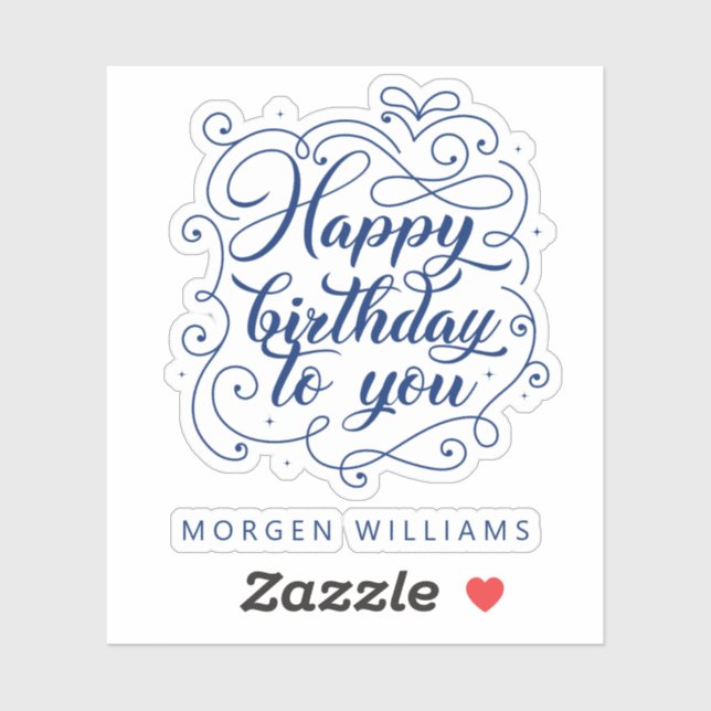 Sticker Joyeux anniversaire à vous élégante typographie (Feuille)