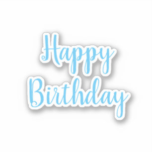 Sticker Joyeux Anniversaire Bleu Blanc Cool tendance Simpl