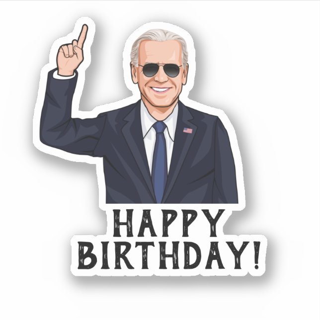 STICKER JOYEUX ANNIVERSAIRE DE JOE BIDEN (Devant)