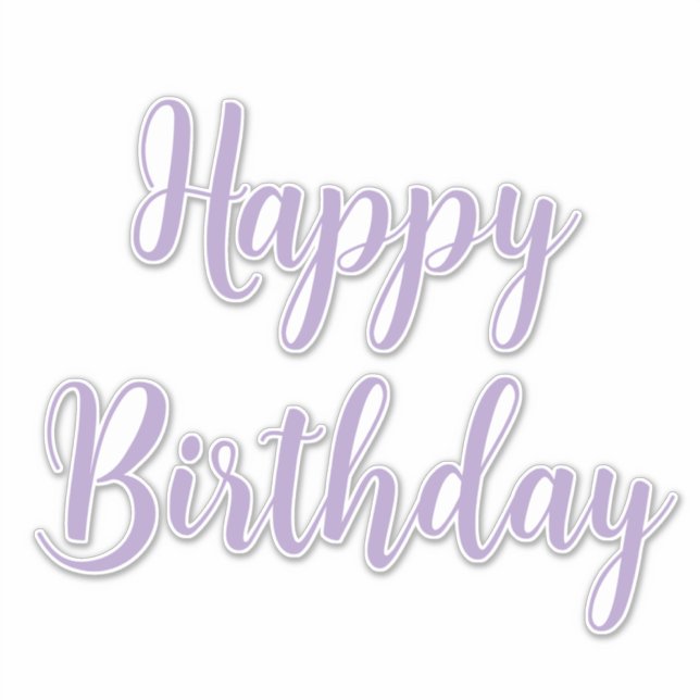Sticker Joyeux Anniversaire Lavande Purple Couleur personn (Devant)