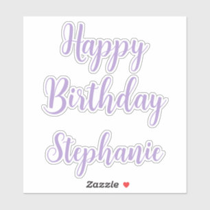 Sticker Joyeux Anniversaire Lavande Purple Nom Personnalis