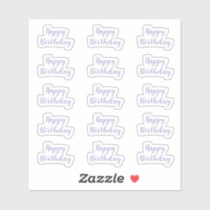 Sticker Joyeux Anniversaire Lavande Violet Texte Personnal