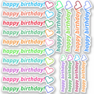 Sticker "Joyeux anniversaire moderne !" + Forme d'ensemble