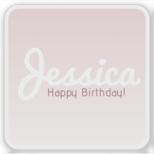 Sticker Joyeux anniversaire, Nom personnalisable   Rose Om
