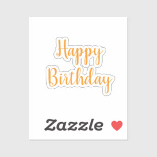 Sticker Joyeux Anniversaire Orange Simple Minimaliste