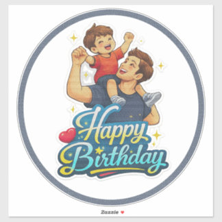 Sticker Joyeux Anniversaire Papa et Fils