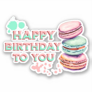 Sticker Joyeux Anniversaire Pour Vous   Macaron