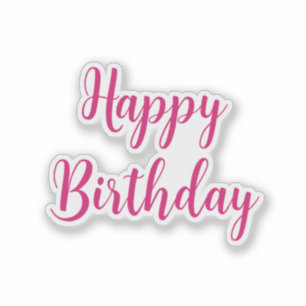 Sticker Joyeux anniversaire Simple minimaliste rose