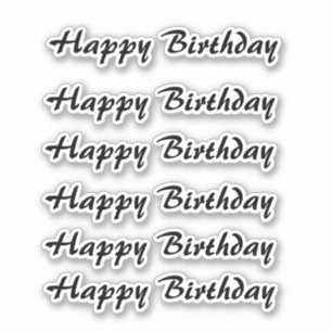 Sticker Joyeux Anniversaire Simple Minimaliste Typographie
