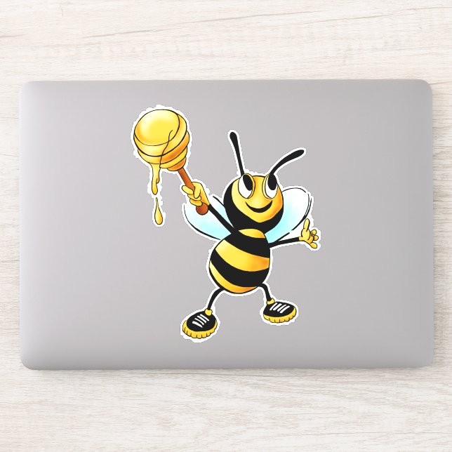 Sticker Joyeux Bumble Bee avec un Scoop de miel (Ordinateur)