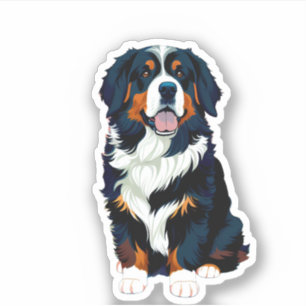 Sticker Joyeux chien de montagne bernois