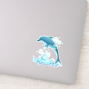 Sticker Joyeux dauphin de saut avec des bulles