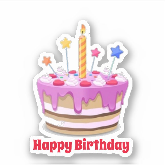 Sticker Joyeux gâteau d'anniversaire (Devant)