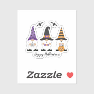 Sticker Joyeux Gnomes d'Halloween violet orange