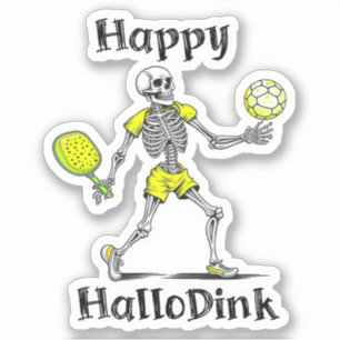 Sticker Joyeux Hallodink   Halloween et Pickleball Pun